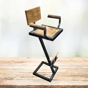 Silla bar asiento y respaldo de madera