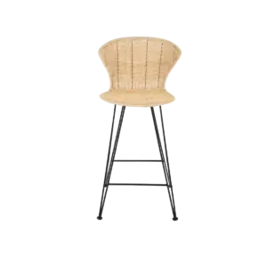 Silla bar tejida a mano con mimbre sintético