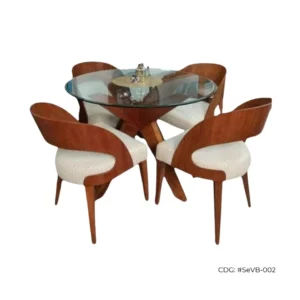 Comedor deluxe Tifani circular de 4 sillas
