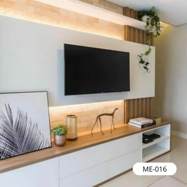 Centro de Entretenimiento Panel para TV cuarzo claro